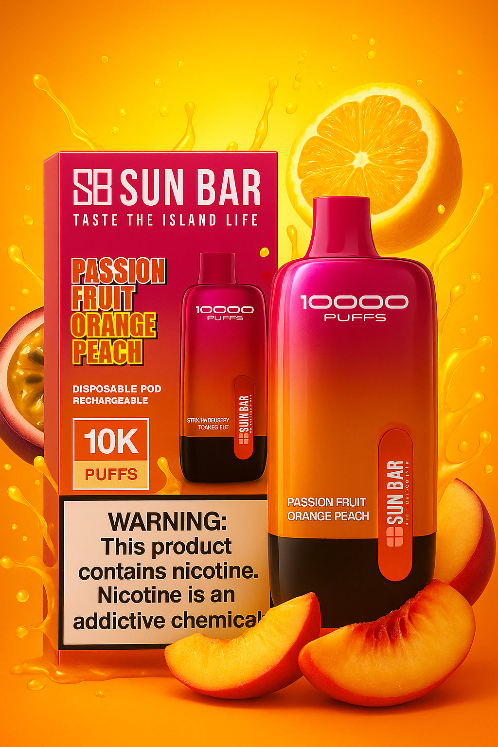 Sun Bar Passionfruit Orange Peach – Tropical Rechargeable Vape