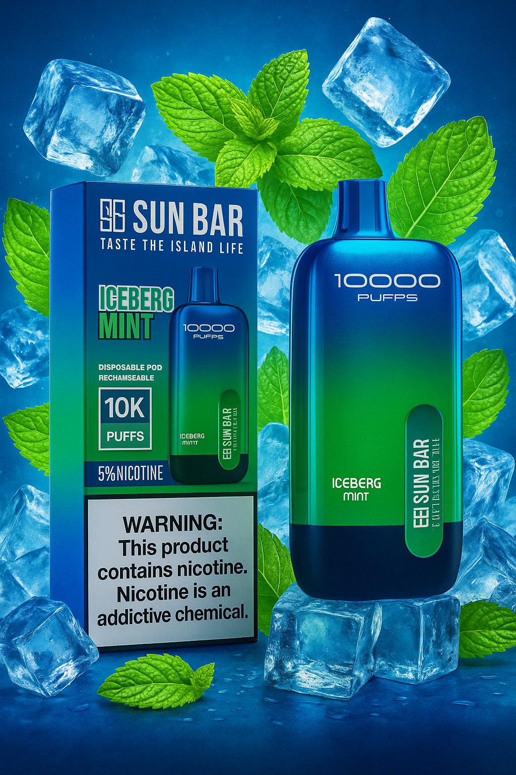 Sun Bar Iceberg Mint – Ultra Strong Menthol Vape